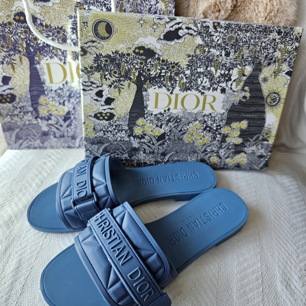 Women's Blue Slide Sandals